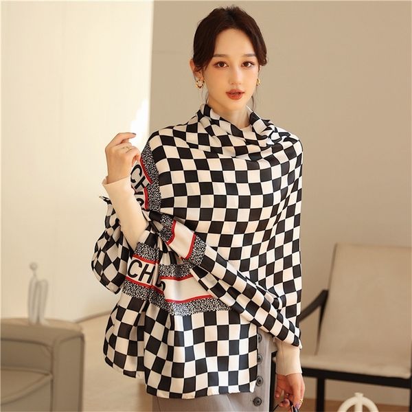 62% off 2022 autumn and winter new scarves simple black-and-white coffee chessboard lattice silk online red elegant temperament women's, Blue;gray
62% off 2022 autumn and winter new scarves simple black-and-white coffee chessboard lattice silk online red elegant temperament women's, Blue;gray
