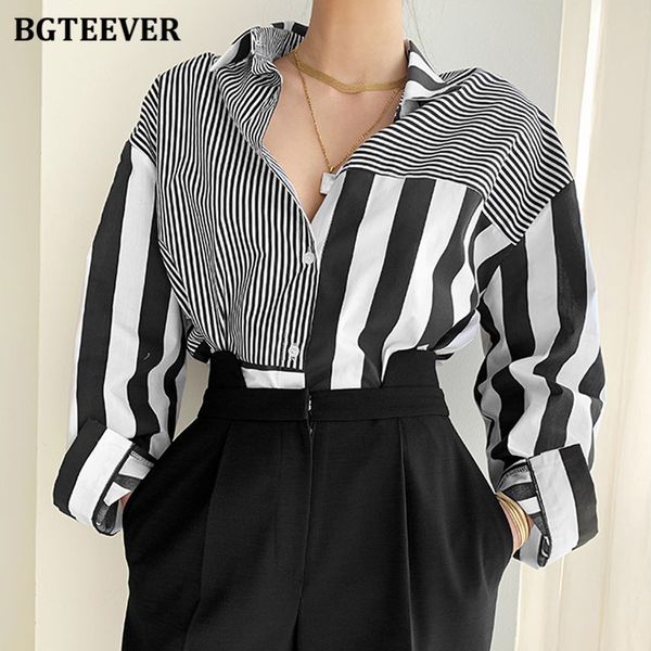 fashion spring patchwork striped shirts for women long sleeve single-breasted loose female blouses ladies blusas, White
fashion spring patchwork striped shirts for women long sleeve single-breasted loose female blouses ladies blusas, White