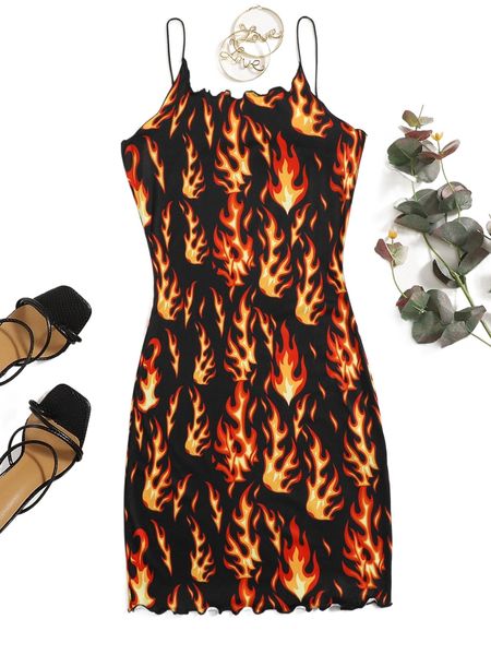 women's casual dresses lettuce trim fire print bodycon dress u1ts#, Black;gray
women's casual dresses lettuce trim fire print bodycon dress u1ts#, Black;gray