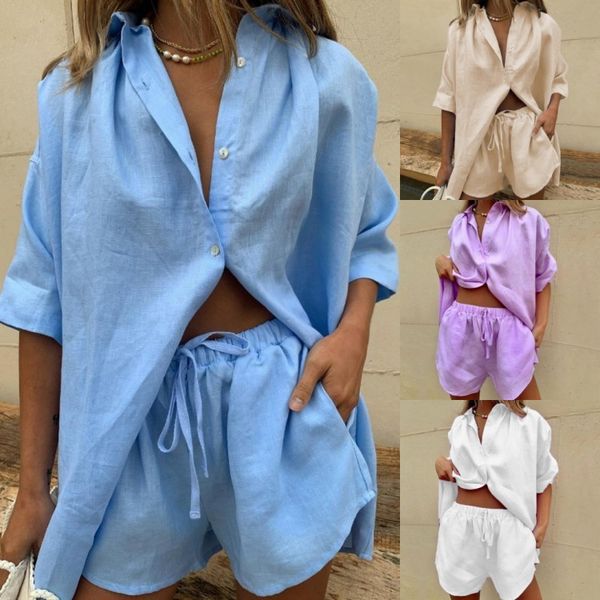 women's tracksuits women lounge wear shorts set short sleeve shirt and loose mini suit two piece cotton linen summer tracksuit, Gray
women's tracksuits women lounge wear shorts set short sleeve shirt and loose mini suit two piece cotton linen summer tracksuit, Gray