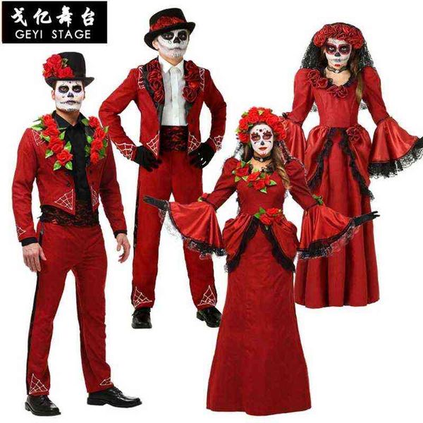 women halloween day dead come ladies bridal long sleeves black scary skeleton skull cosplay dress plus for men l220714, Black;red
women halloween day dead come ladies bridal long sleeves black scary skeleton skull cosplay dress plus for men l220714, Black;red