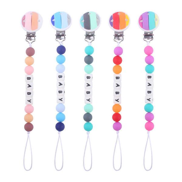 infant products cartoon silicone rainbow clip can diy baby name pacifier chain to prevent chain falling off
infant products cartoon silicone rainbow clip can diy baby name pacifier chain to prevent chain falling off