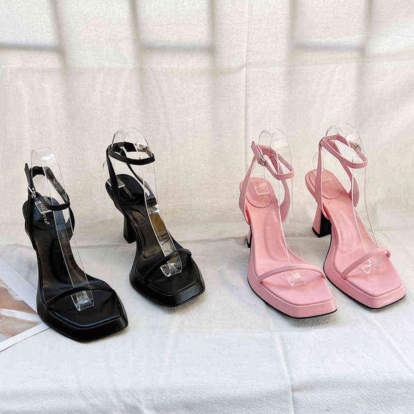 2022 spring and summer new design sense niche pink thick heel with high heels waterproof platform square toe sandals women y220409, Black
2022 spring and summer new design sense niche pink thick heel with high heels waterproof platform square toe sandals women y220409, Black