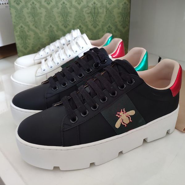 designer women sneaker platform lace up leather casual shoes genuine leather embroidery classic trainers bee embroidered sneakers, Black
designer women sneaker platform lace up leather casual shoes genuine leather embroidery classic trainers bee embroidered sneakers, Black