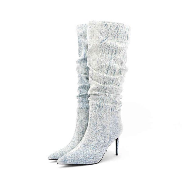 boots 8.5cm washed denim crepe sleeve can be added to the single lining 220722, Black
boots 8.5cm washed denim crepe sleeve can be added to the single lining 220722, Black
