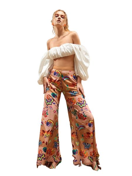 x eclecticcollection allover floral print split hem wide leg pants a1wh#, Black;white
x eclecticcollection allover floral print split hem wide leg pants a1wh#, Black;white