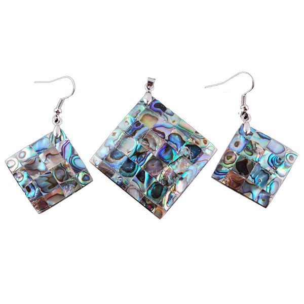 wojiaer earrings + pendant jewelry set new zealand natural colourful abalone shell pearl square-shape women reiki gift q3003, Black
wojiaer earrings + pendant jewelry set new zealand natural colourful abalone shell pearl square-shape women reiki gift q3003, Black