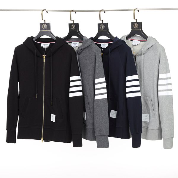 women's sweater hoodie four bars men's same style zipper hooded pure cotton casual sweater jacket, Black
women's sweater hoodie four bars men's same style zipper hooded pure cotton casual sweater jacket, Black