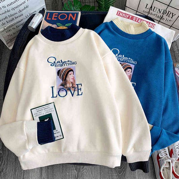 autumn winter new pieces plush thickened style small sweater women's half high collar embroidery loose, Black
autumn winter new pieces plush thickened style small sweater women's half high collar embroidery loose, Black