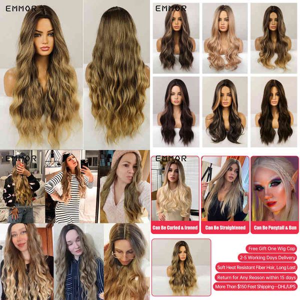 emmor long middle part wave hair wig for women fluffy brown blonde copper cosplay natural wavy heat resistant synthetic s 220622, Black
emmor long middle part wave hair wig for women fluffy brown blonde copper cosplay natural wavy heat resistant synthetic s 220622, Black