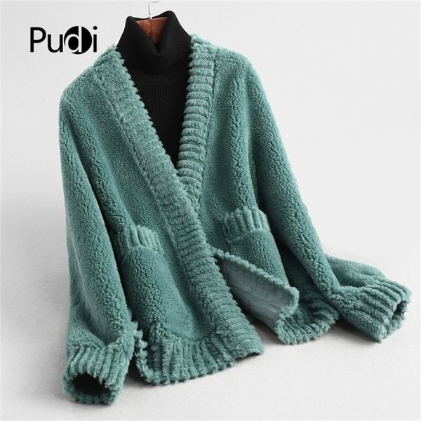 pudi a59341 winter women genuine wool fur coat v collar sheep shearing coat lady warm fur coats jacket over size parka 201112, Black
pudi a59341 winter women genuine wool fur coat v collar sheep shearing coat lady warm fur coats jacket over size parka 201112, Black
