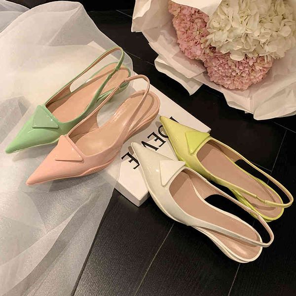 sandals summer triangle cat heel pointed sandals fairy style candy simple korean version baotou back empty 618v, Black
sandals summer triangle cat heel pointed sandals fairy style candy simple korean version baotou back empty 618v, Black
