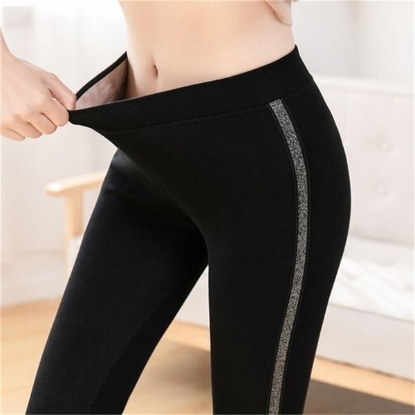 autumn winter cotton velvet leggings women high waist side stripes sporting fitness pants warm thick 211218, Black
autumn winter cotton velvet leggings women high waist side stripes sporting fitness pants warm thick 211218, Black