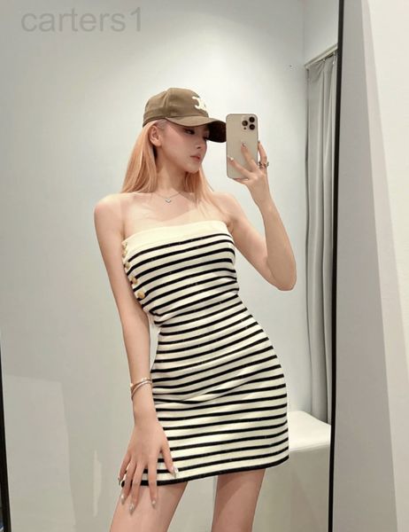 casual dresses designer ce 2022 spring and summer new classic metal buckle decorative stripe knitted bra casual slim dress gat1, Black;gray
casual dresses designer ce 2022 spring and summer new classic metal buckle decorative stripe knitted bra casual slim dress gat1, Black;gray