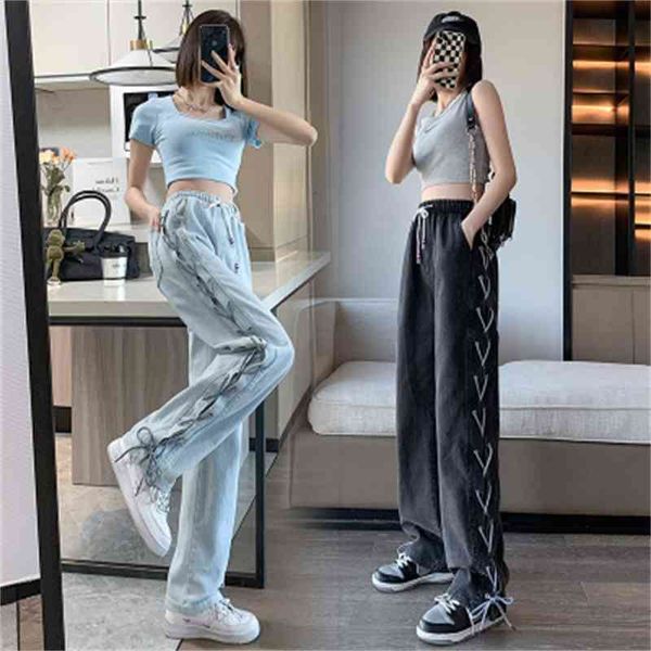 women's shorts lace up jeans women's style small elastic waist loose and straight slim fashionable versatile pants 8bm0, White;black
women's shorts lace up jeans women's style small elastic waist loose and straight slim fashionable versatile pants 8bm0, White;black