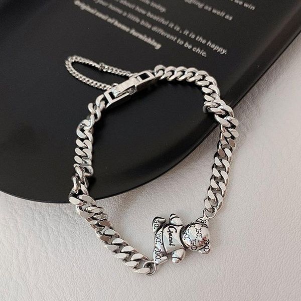 silver color cute bear strands heart-shape letter pendant bracelet for women fashion temperament simple punk fine jewelry gifts, Black
silver color cute bear strands heart-shape letter pendant bracelet for women fashion temperament simple punk fine jewelry gifts, Black