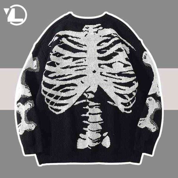 skeleton hip hop sweater men women vintage skull knitted sweaters 2021 autumn streetwear harajuku punk cotton pullover t220730, White;black
skeleton hip hop sweater men women vintage skull knitted sweaters 2021 autumn streetwear harajuku punk cotton pullover t220730, White;black