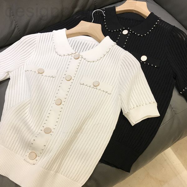 women's t-shirt designer ten million confidence recommendations 2022 summer new gold embellishment lapel short sleeve t-shirt women g18, White
women's t-shirt designer ten million confidence recommendations 2022 summer new gold embellishment lapel short sleeve t-shirt women g18, White