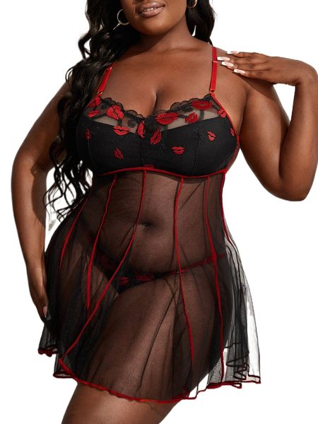 plus lip embroidery mesh crisscross slips with thong a9dp#, Black;white
plus lip embroidery mesh crisscross slips with thong a9dp#, Black;white