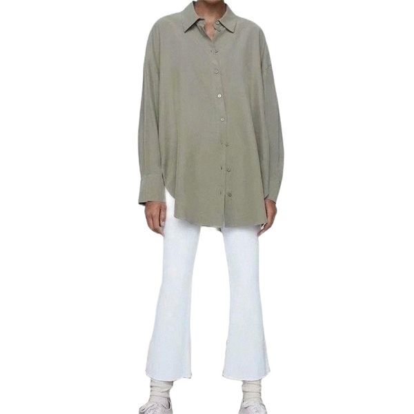 women's blouses & shirts ladies 2021 fashion loose casual solid color shirt retro long sleeve button streetwear 82kd#, White
women's blouses & shirts ladies 2021 fashion loose casual solid color shirt retro long sleeve button streetwear 82kd#, White
