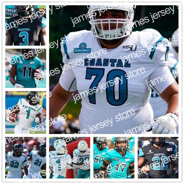 football jersey american college wear custom coastal carolina 1 cj marable stitched grayson mccall jai williams taliaferro men kid, Black
football jersey american college wear custom coastal carolina 1 cj marable stitched grayson mccall jai williams taliaferro men kid, Black