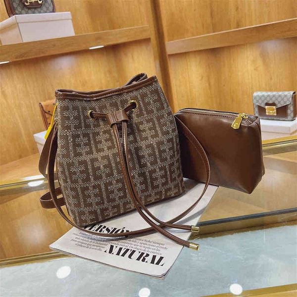 fashion printed silk belt bucket single shoulder canvas bag
