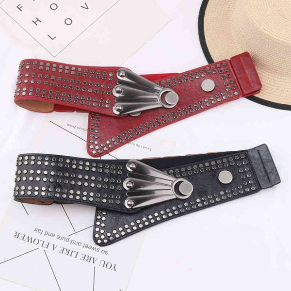 belts women's diagonal wide waist cover black red fashion rivet punk style versatile belt with coat decorative for women 5okd, Black;brown
belts women's diagonal wide waist cover black red fashion rivet punk style versatile belt with coat decorative for women 5okd, Black;brown