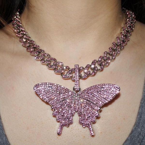 pendant necklaces rose gold pink crystal butterfly necklace women hip hop miami cuban link chain 12mm rapper rock iced out choker jewelry, Silver
pendant necklaces rose gold pink crystal butterfly necklace women hip hop miami cuban link chain 12mm rapper rock iced out choker jewelry, Silver