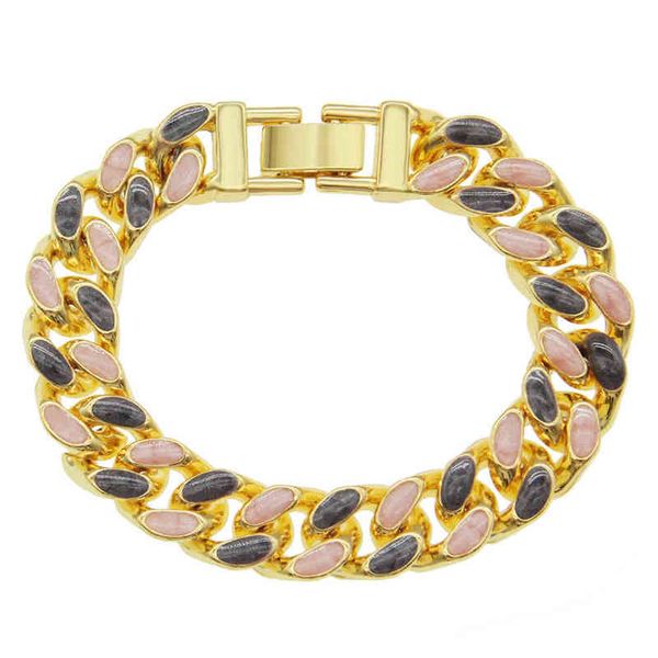 hip colorful exaggerated oil dripping trendy men's motorcycle punk hip hop cuban chain bracelet, Golden;silver
hip colorful exaggerated oil dripping trendy men's motorcycle punk hip hop cuban chain bracelet, Golden;silver