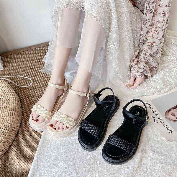 roman sandals women's summer 2021 new thick-soled student fashion heightening wedge flat shoes for women sandals y220607, Black
roman sandals women's summer 2021 new thick-soled student fashion heightening wedge flat shoes for women sandals y220607, Black