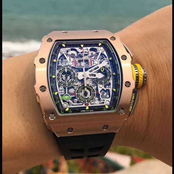 uxury watch date luxury mens mechanics watch richa brand skeleton automatic mechanical es black rubber yellow dial rose gold wristwatch, Slivery;brown
uxury watch date luxury mens mechanics watch richa brand skeleton automatic mechanical es black rubber yellow dial rose gold wristwatch, Slivery;brown