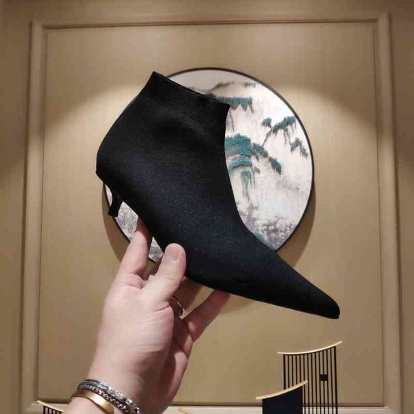 pointed boots women's elastic short boots winter shoes kitten high heels series, Black
pointed boots women's elastic short boots winter shoes kitten high heels series, Black