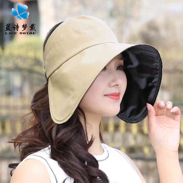 hats summer sunscreen empty face protection sunshade anti ultraviolet foldable sun women's beach, Blue;gray
hats summer sunscreen empty face protection sunshade anti ultraviolet foldable sun women's beach, Blue;gray