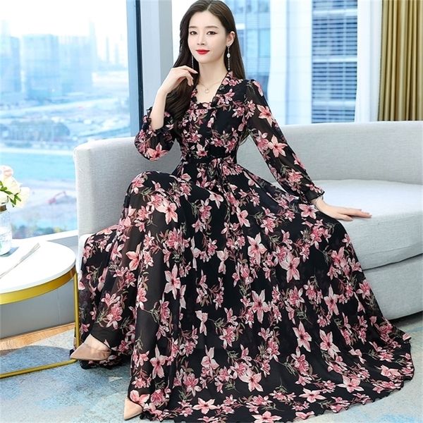 summer boho beach maxi dres clothing pink floral print long sleeve chiffon long dress elegant evening party vestidos 220517, Black;gray
summer boho beach maxi dres clothing pink floral print long sleeve chiffon long dress elegant evening party vestidos 220517, Black;gray