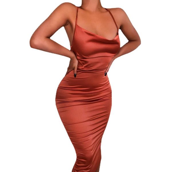 casual dresses summer women's satin silk slippery bandage backless dress sleeveless sling party, Black;gray
casual dresses summer women's satin silk slippery bandage backless dress sleeveless sling party, Black;gray