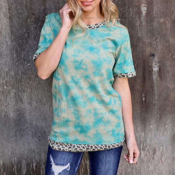 women's t-shirt designer 2022 spring and summer new fashion leopard print round neck short sleeve splicing casual t-shirt women, White
women's t-shirt designer 2022 spring and summer new fashion leopard print round neck short sleeve splicing casual t-shirt women, White