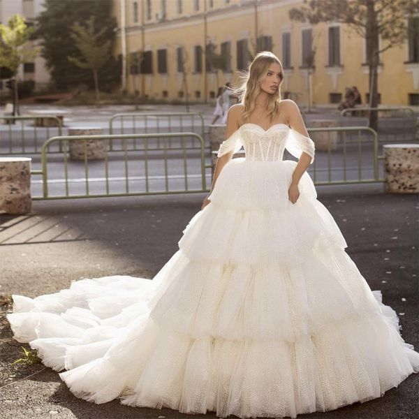 princess vintage wedding dresses elegant 2022 bridal gowns tiered ruffles off the shoulder fashion vestido de novia, White
princess vintage wedding dresses elegant 2022 bridal gowns tiered ruffles off the shoulder fashion vestido de novia, White