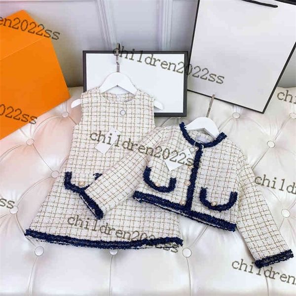 white girls sleeveless dresses sets early autumn jackets vest pleated skirts long sleeve jackets brand designer kids short jacket fashion dr
white girls sleeveless dresses sets early autumn jackets vest pleated skirts long sleeve jackets brand designer kids short jacket fashion dr
