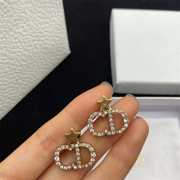 stars full of diamond earrings women's simple old small earrings, Golden 
stars full of diamond earrings women's simple old small earrings, Golden