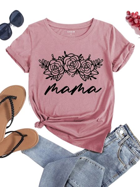 floral and letter graphic tee d58x#, White
floral and letter graphic tee d58x#, White