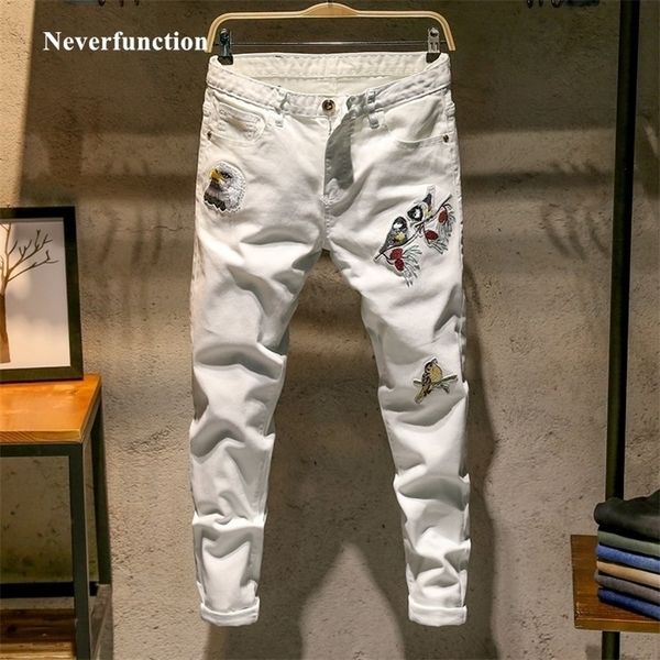 men slim white bird embroidered hip hop jeans fashion slim skinny casual mens stretch denim jeans joggers trousers 28 38 201111, Blue
men slim white bird embroidered hip hop jeans fashion slim skinny casual mens stretch denim jeans joggers trousers 28 38 201111, Blue