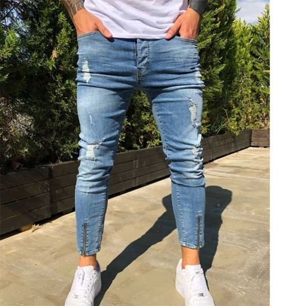 mens ripped jeans for men casual black blue skinny slim fit denim pants biker hip hop jeans zipper designer denim pants 201123
mens ripped jeans for men casual black blue skinny slim fit denim pants biker hip hop jeans zipper designer denim pants 201123