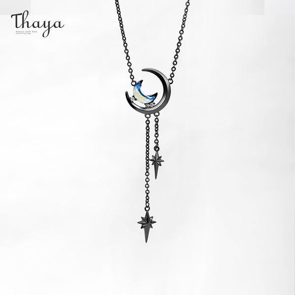 thaya vintage moon pendant necklace for women design choker blue crystal colar chain engagement fine jewelry 220722, Silver
thaya vintage moon pendant necklace for women design choker blue crystal colar chain engagement fine jewelry 220722, Silver