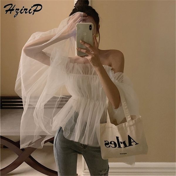 hzirip mesh casual slash neck bare shoulders fresh new elegant korea chic summer women blouse t200322, White
hzirip mesh casual slash neck bare shoulders fresh new elegant korea chic summer women blouse t200322, White