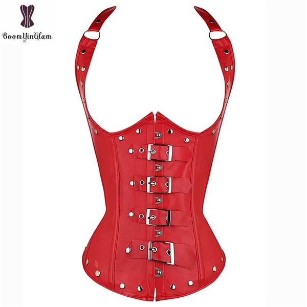 faux leather steampunk corset women everyday outwear front buckle closure rivet underbust shoulder strap corselet bustier 220524
faux leather steampunk corset women everyday outwear front buckle closure rivet underbust shoulder strap corselet bustier 220524
