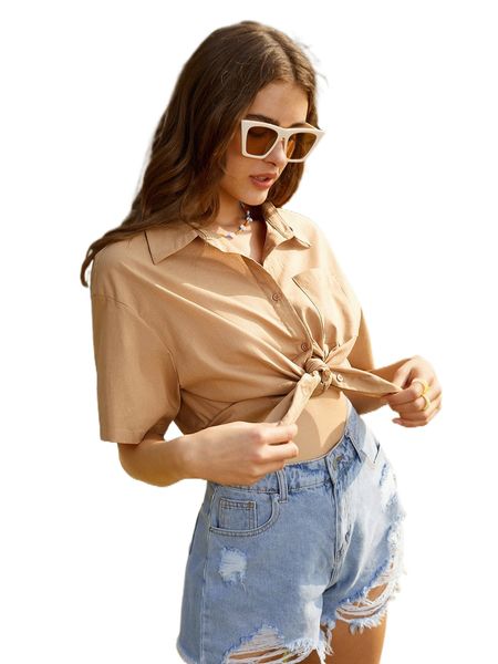 solid drop shoulder button up blouse v3zx#, White
solid drop shoulder button up blouse v3zx#, White