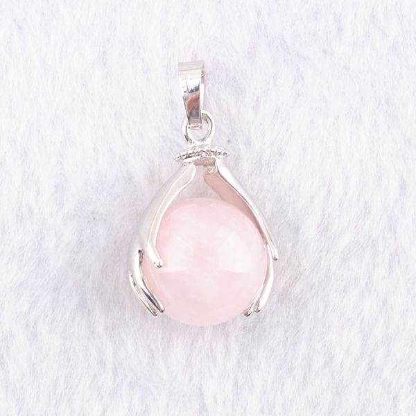 hands palm pendants reiki chakra healing jewelry natural rose quartz round ball stone bead silver plated for necklaces dn3155
hands palm pendants reiki chakra healing jewelry natural rose quartz round ball stone bead silver plated for necklaces dn3155