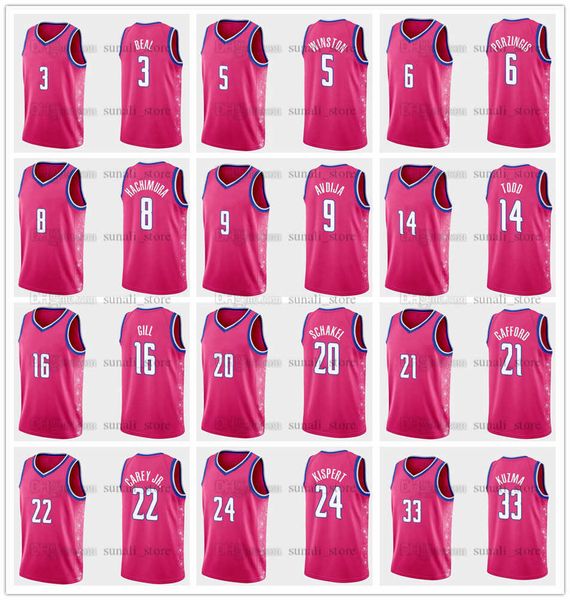 2022-23 city pink basketball kyle kuzma jerseys kristaps porzingis will barton rui hachimura deni avdija bradley beal corey kispert taj gibs, Black;red
2022-23 city pink basketball kyle kuzma jerseys kristaps porzingis will barton rui hachimura deni avdija bradley beal corey kispert taj gibs, Black;red