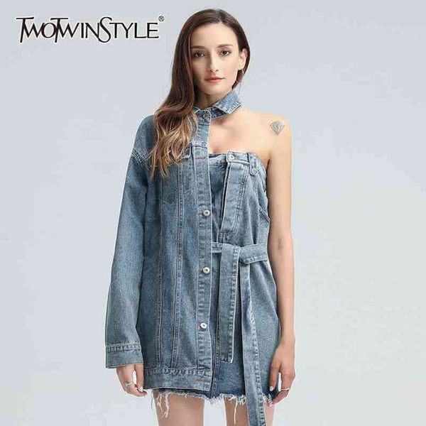 patchwork tassel dress for female lapel long sleeve casual streetwear denim dresses fashion spring 210423, Black;gray
patchwork tassel dress for female lapel long sleeve casual streetwear denim dresses fashion spring 210423, Black;gray