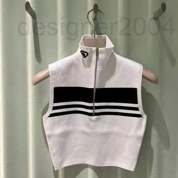women's sweaters designer triangle black and white stripe high collar zipper knitted vest 22 spring summer new slim sleeveless short wi, White;black
women's sweaters designer triangle black and white stripe high collar zipper knitted vest 22 spring summer new slim sleeveless short wi, White;black